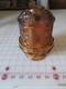 Vintage Amber Indian Glass Candle Holder 1980's