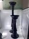 Vintage Amethyst Purple Glass Baluster Candle Holders Set 2 Excellent 27/16.5