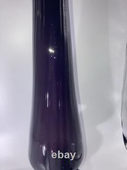 Vintage Amethyst Purple Glass Baluster Candle Holders Set 2 Excellent 27/16.5