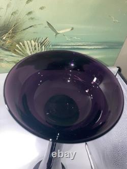 Vintage Amethyst Purple Glass Baluster Candle Holders Set 2 Excellent 27/16.5