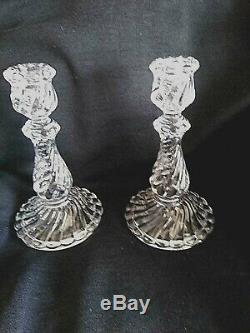 Vintage Antique Baccarat Bambous Swirl Candlesticks