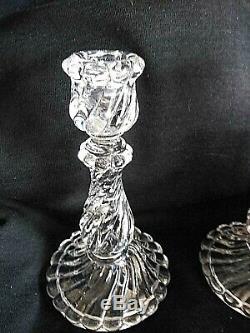 Vintage Antique Baccarat Bambous Swirl Candlesticks