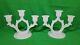 Vintage Antique Beaumont Glass Candlesticks Candle Holders Set Opaque Beautiful