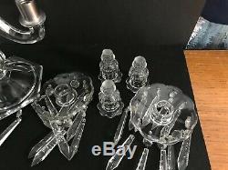 Vintage Antique Cambridge Heisy Baccarat Era 3 Light Art Glass Prism Candelabra