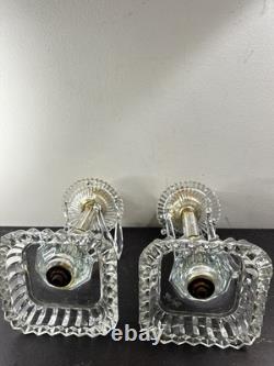 Vintage Antique Glass Boudoir Candle Holders