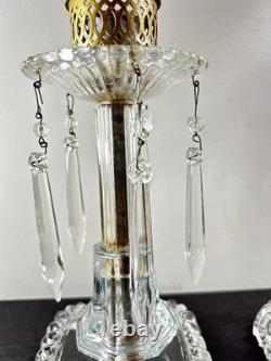 Vintage Antique Glass Boudoir Candle Holders
