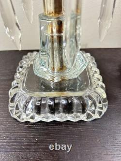 Vintage Antique Glass Boudoir Candle Holders