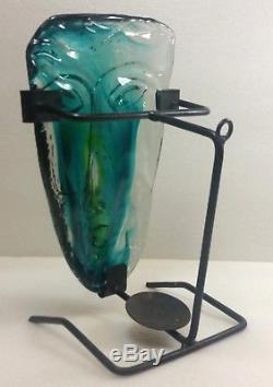 Vintage Art Glass Face Mask Sconce Candle Holder Replica Erik Hoglund Kosta