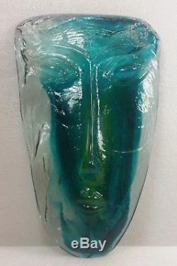 Vintage Art Glass Face Mask Sconce Candle Holder Replica Erik Hoglund Kosta