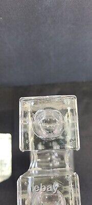 Vintage Art Glass Ice Cube Candle Holders Candlestick Dansk Mid Century Modern