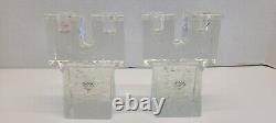 Vintage Art Glass Ice Cube Candle Holders Candlestick Dansk Mid Century Modern