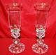 Vintage Baccarat Crystal Bambous Candle Holders With Hurricane Shades