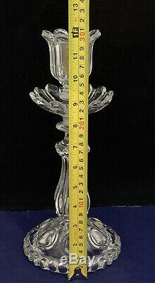 Vintage Baccarat Medallion Hurricane Shade Candlestick Candelabra 21 Tall