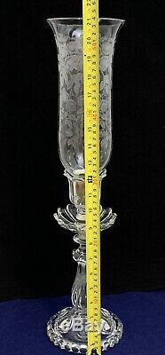 Vintage Baccarat Medallion Hurricane Shade Candlestick Candelabra 21 Tall