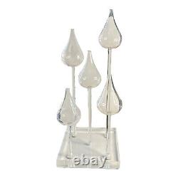 Vintage Belag 5 Glass Teardrop Candle Oil Lamp Base Wick Holders Florida 1970s