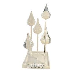 Vintage Belag 5 Glass Teardrop Candle Oil Lamp Base Wick Holders Florida 1970s