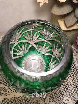 Vintage Bohemian Cut To Clear Art Glass on Pedestal's Candle Holder Set Of 3