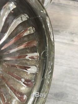 Vintage Brass Bubble Glass Ornate Lidded Jar Urn Hollywood Regency 17