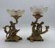 Vintage Brass And Glass 6 Candle Sticks Mythology Turtles Decor Beautiful