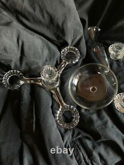 Vintage Cambridge Glass Arms Candlestick Candle Holder 5 Peg Nappy 3 Vases'40s