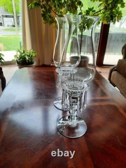 Vintage Candlewick Glassware 3 Part Hurricane Candleholders