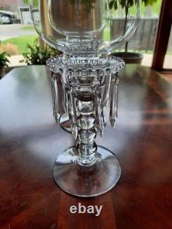 Vintage Candlewick Glassware 3 Part Hurricane Candleholders