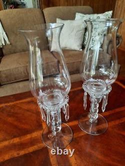 Vintage Candlewick Glassware 3 Part Hurricane Candleholders