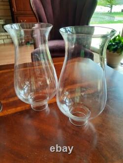 Vintage Candlewick Glassware 3 Part Hurricane Candleholders