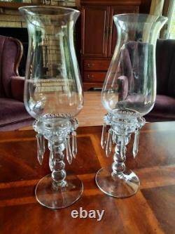 Vintage Candlewick Glassware 3 Part Hurricane Candleholders