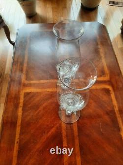 Vintage Candlewick Glassware 3 Part Hurricane Candleholders