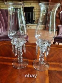 Vintage Candlewick Glassware 3 Part Hurricane Candleholders