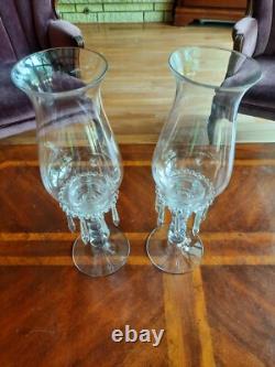 Vintage Candlewick Glassware 3 Part Hurricane Candleholders
