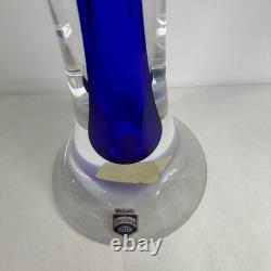 Vintage Cenedese Murano Sommerso Glass Candle Holders Pair Cobalt Blue Italy MCM