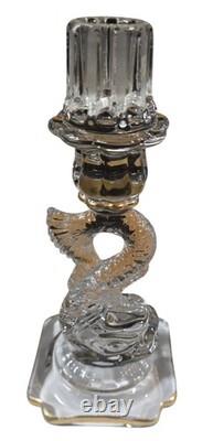 Vintage Clear Glass Dolphin Koi Fish Candlesticks Pair of KOI Candle Holders