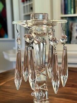 Vintage Crystal Candle Holders With Prisms