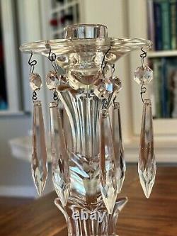 Vintage Crystal Candle Holders With Prisms