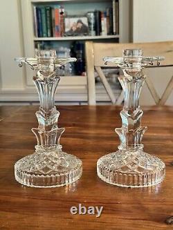 Vintage Crystal Candle Holders With Prisms