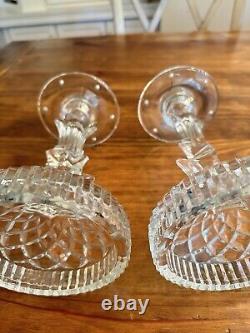 Vintage Crystal Candle Holders With Prisms