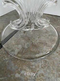 Vintage Crystal Glass Candle Holder Candelabra 3 Arm With Prisms 1930s Vgc