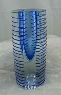 Vintage Czech Art Glass Vase Candle holder Sculpture Exbor