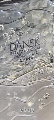 Vintage Dansk Art Glass Ice Cube Castle Candle Holders Candlestick Mid Century