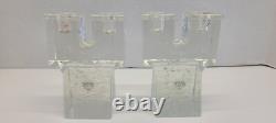 Vintage Dansk Art Glass Ice Cube Castle Candle Holders Candlestick Mid Century