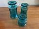 Vintage Dansk Designs Blue Glass Candle Holders / Bud Vases Set Of 3, France