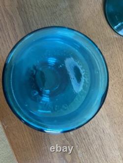 Vintage Dansk Designs Blue Glass Candle Holders / Bud Vases Set of 3, France