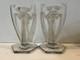Vintage Eapg Pair Of Clear Art Glass Chippendale Candlesticks