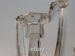 Vintage EAPG Pair of Clear Art Glass Chippendale Candlesticks
