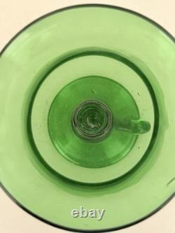 Vintage Empoli Italian Green Glass Hurricane Candle Holder Mid Century Modern 8