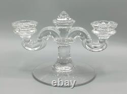 Vintage Fostoria Table Charm Crystal Set 4 Peg Vases & 2 Double Candle Holders