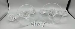 Vintage Fostoria Table Charm Crystal Set 4 Peg Vases & 2 Double Candle Holders
