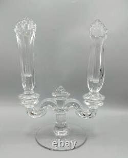Vintage Fostoria Table Charm Crystal Set 4 Peg Vases & 2 Double Candle Holders
